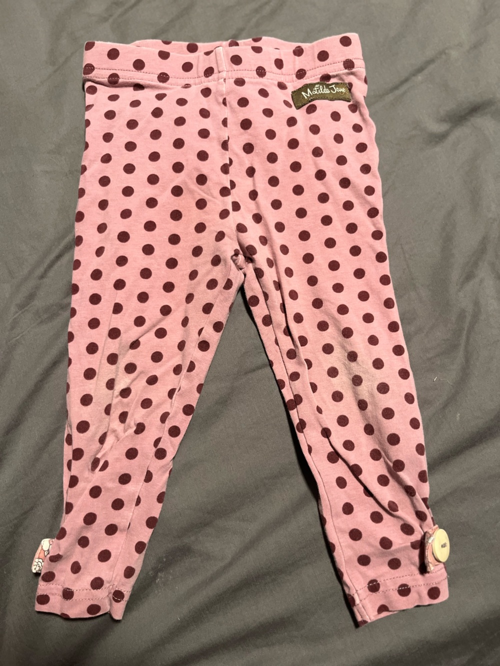 Matilda Jane Mauve/Purple Leggings with Dark Purple Polka Dots